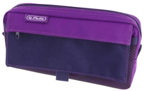 Herlitz Κασετίνα με 2 Εξωτερικές Τσέπες Dark Purple  21x11x 5,5cm