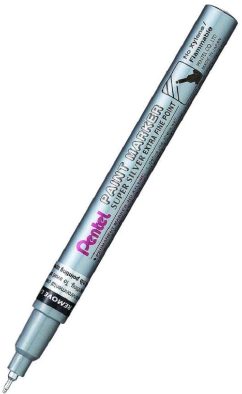 Pentel Μαρκαδόρος Λαδιού Ανεξίτηλος EF 0.6 mm Silver