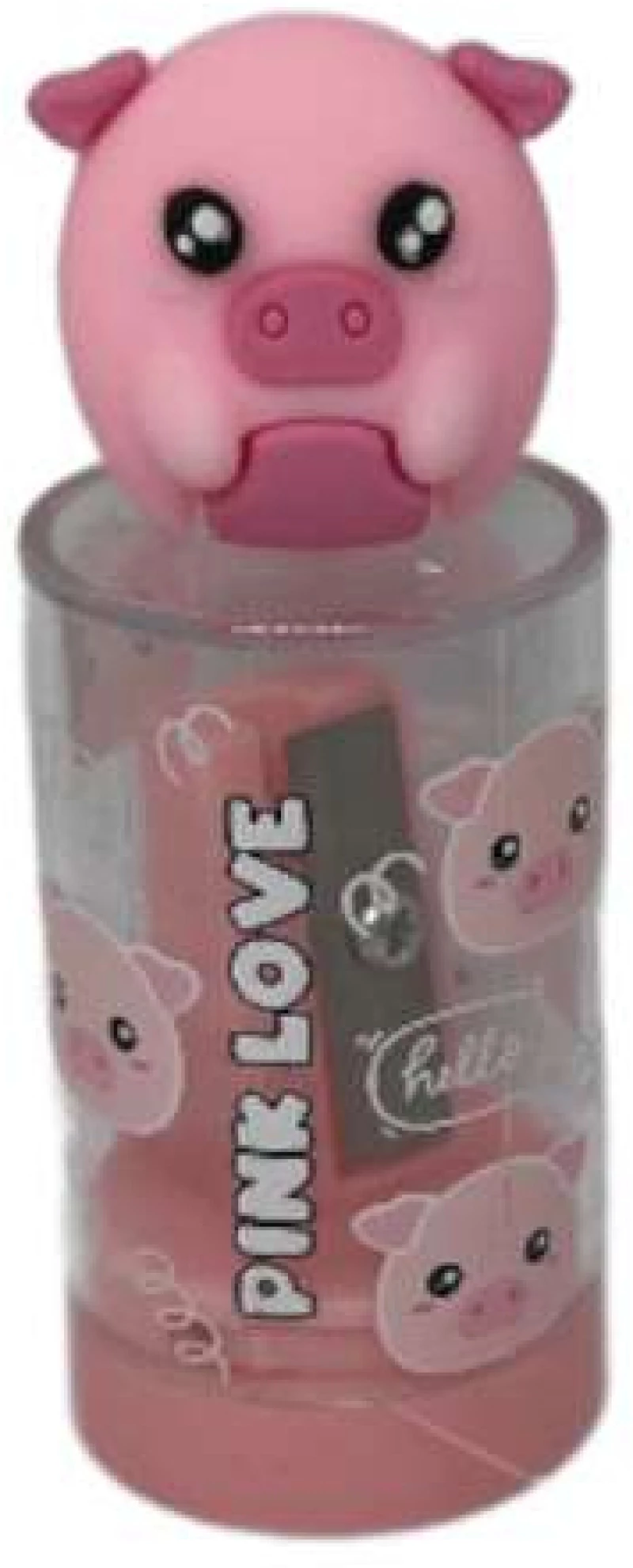 Ξύστρα I-Total XL2691_P  Βαρελάκι Διάφανο Pink Love
