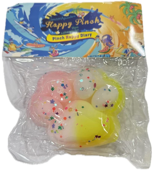 Antistress Pinch Family Squishy Πατούσα σε Κίτρινες αποχρώσεις 10x9cm