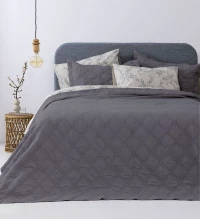 Κουβέρλί Σετ King Size (260x240) Ifigeneia Grey microfiber Palamaiki