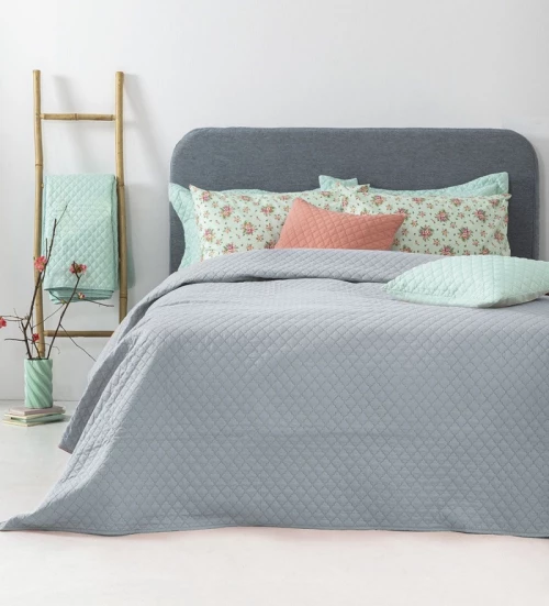 Κουβέρλί Σετ Μονό (160x240) Jenn/2 Grey microfiber Palamaiki