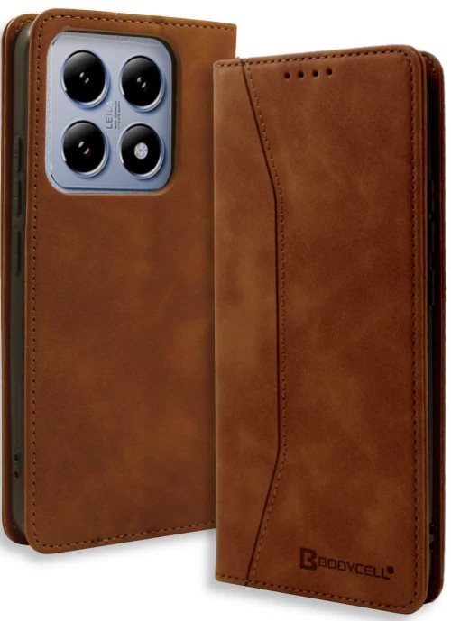 Θήκη Xiaomi 14T Pro Bodycell Book Case Πορτοφόλι - Brown (5206015079924)