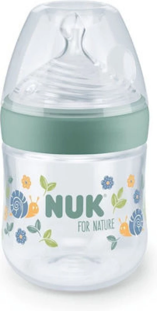 NUK For Nature Μπιμπερό PP Mε Δείκτη Ελέγχου Θερμοκρασίας & Θηλή Σιλικόνης Small, 150ml 10.743.075 - Πράσινο