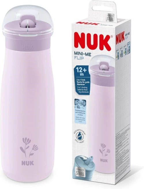 NUK Cup Mini-Me Flip Από Ανοξείδωτο Ατσάλι Για 12+ Μηνών, Λιλά 500ml [10.225.329]