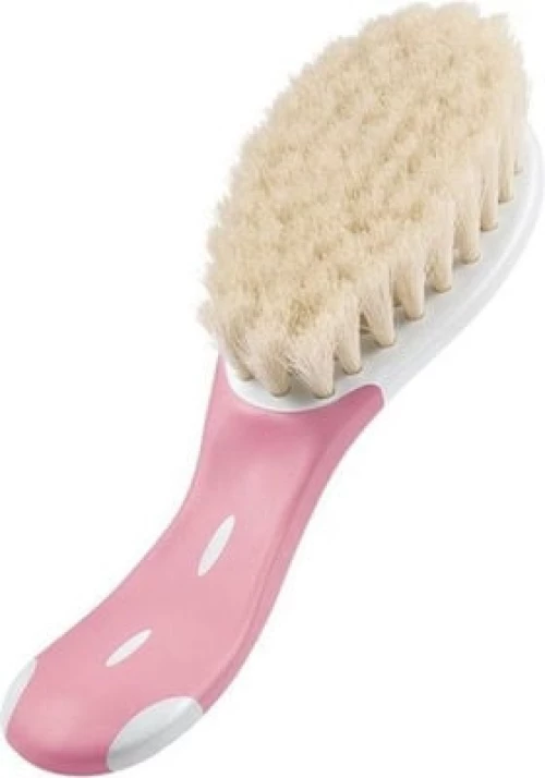 NUK Βρεφική Βούρτσα Supersoft Με Φυσική Τρίχα 10.256.371 - Ροζ
