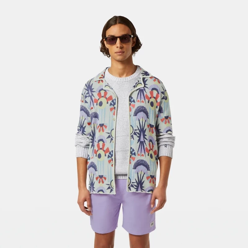 Scotch&Soda Man Jacquard Knitted Short Sleeve Shirt