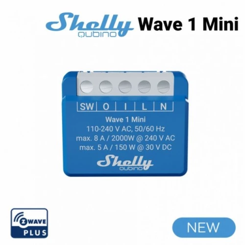 Έξυπνος Διακόπτης Z-Wave 8Α Μπλε Shelly Qubino Wave 1 Mini1 Elvhx Shelly Qubino Wave 1 Mini Μπλε