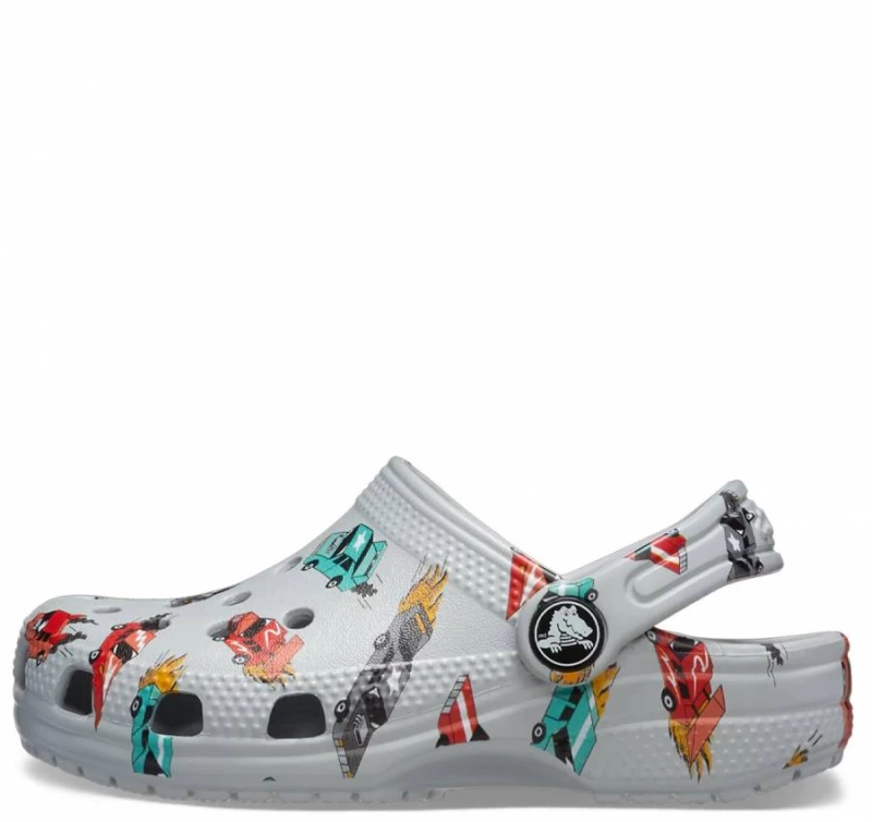 CROCS CLASSIC RACE CARS GRAPHIC CLOG T  210992-1NN MIRAGE MULTI