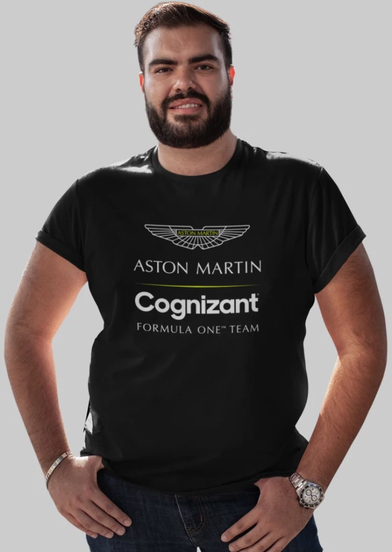 Aston Martin F1 Plus Size T-Shirt (Replica) - BLACK