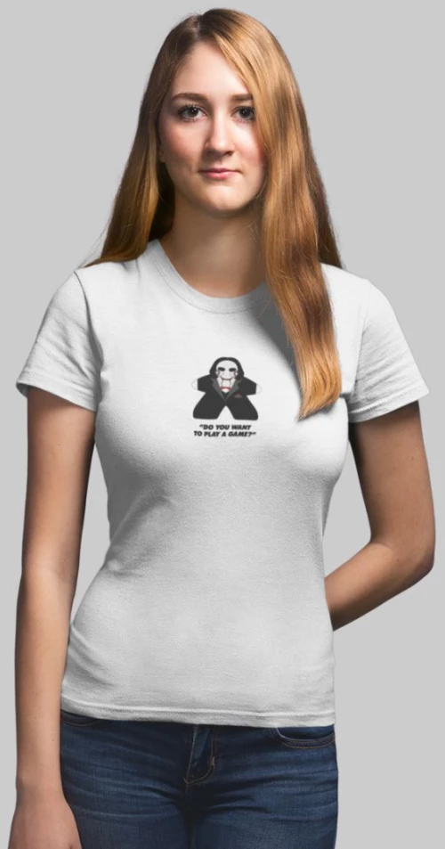 Jigsaw Meeple W T-Shirt - WHITE