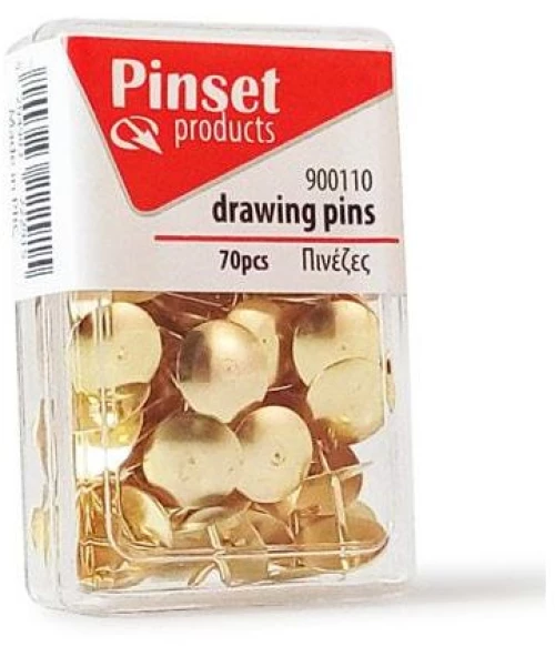 Pinset Πινέζες Χρυσές 70τεμ