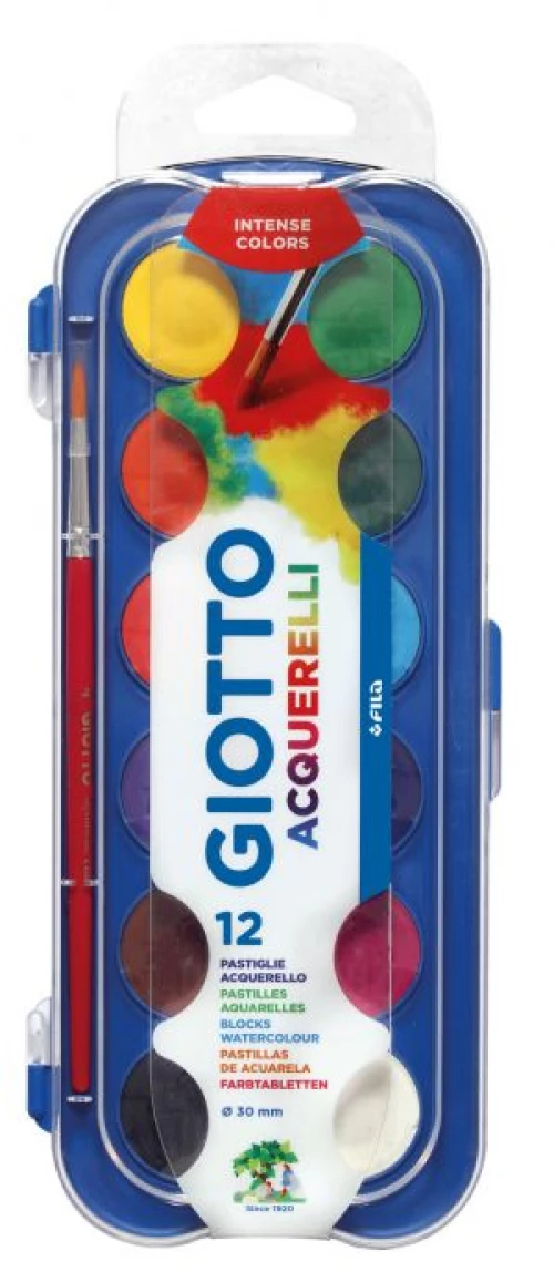 Giotto Νερομπογιές 30mm (12 Χρωμάτων)