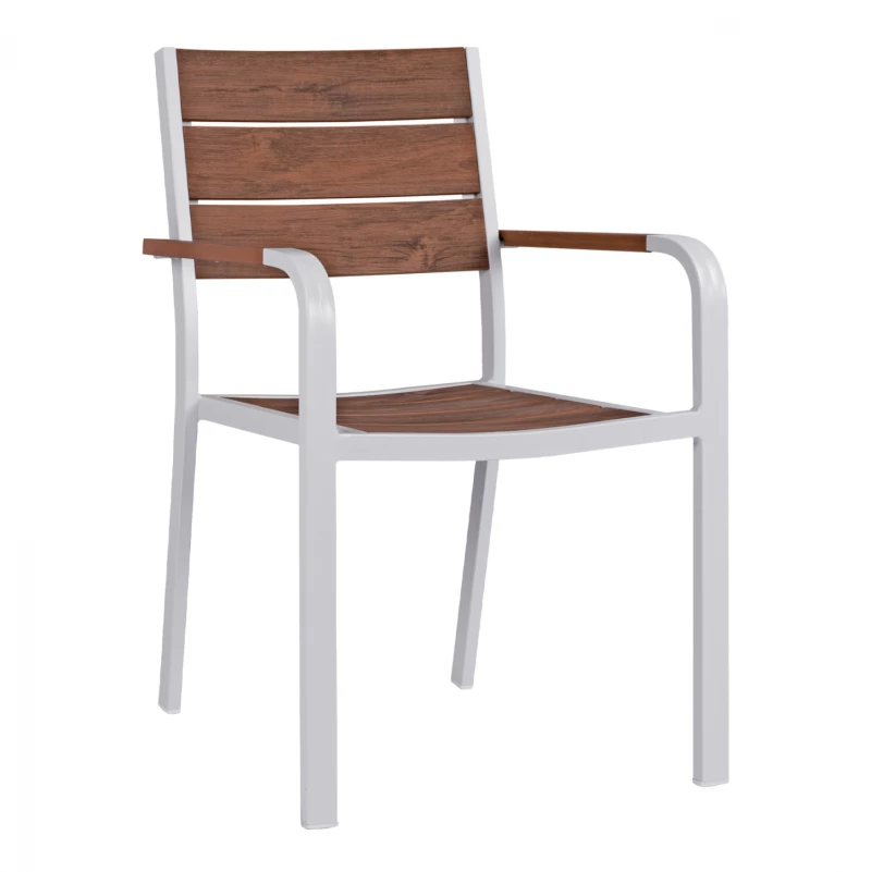 ΠΟΛΥΘΡΟΝΑ ΑΛΟΥΜΙΝΙΟΥ SAGA ΛΕΥΚΗ ΜΕ POLYWOOD HM5127.01 55x56x85Υ εκ. (1 τεμ.)