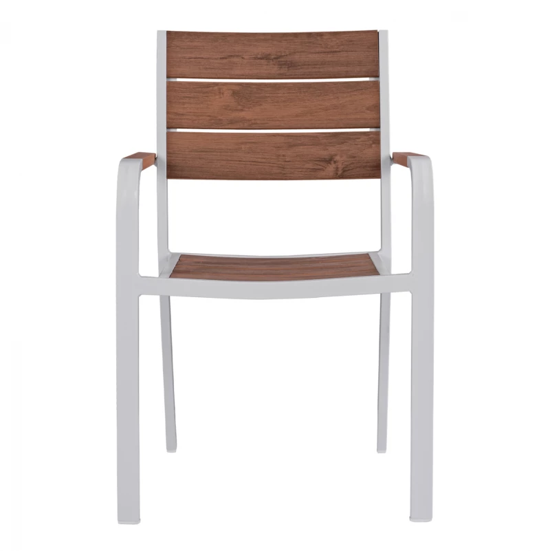 ΠΟΛΥΘΡΟΝΑ ΑΛΟΥΜΙΝΙΟΥ SAGA ΛΕΥΚΗ ΜΕ POLYWOOD HM5127.01 55x56x85Υ εκ. (1 τεμ.)