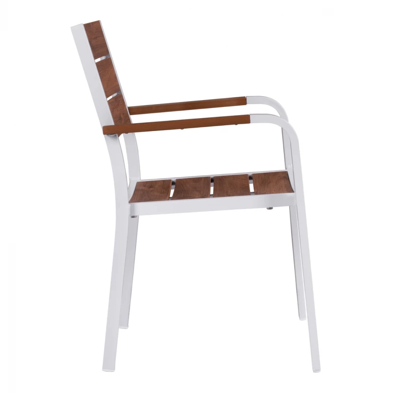 ΠΟΛΥΘΡΟΝΑ ΑΛΟΥΜΙΝΙΟΥ SAGA ΛΕΥΚΗ ΜΕ POLYWOOD HM5127.01 55x56x85Υ εκ. (1 τεμ.)