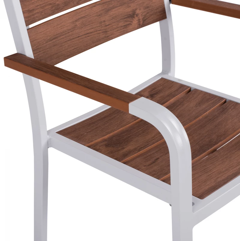 ΠΟΛΥΘΡΟΝΑ ΑΛΟΥΜΙΝΙΟΥ SAGA ΛΕΥΚΗ ΜΕ POLYWOOD HM5127.01 55x56x85Υ εκ. (1 τεμ.)