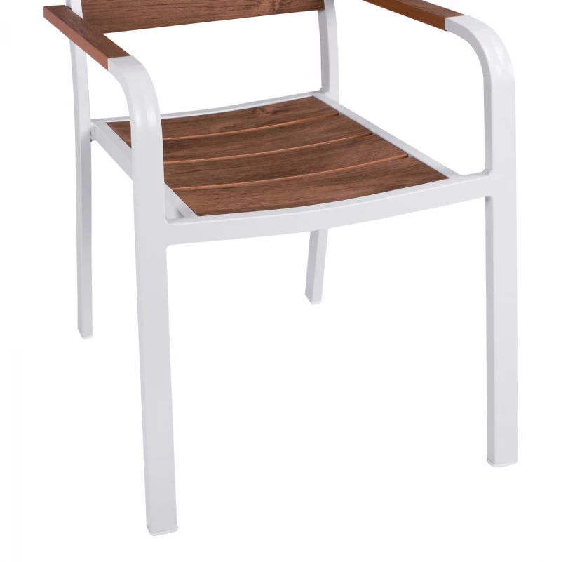 ΠΟΛΥΘΡΟΝΑ ΑΛΟΥΜΙΝΙΟΥ SAGA ΛΕΥΚΗ ΜΕ POLYWOOD HM5127.01 55x56x85Υ εκ. (1 τεμ.)
