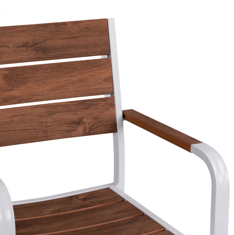 ΠΟΛΥΘΡΟΝΑ ΑΛΟΥΜΙΝΙΟΥ SAGA ΛΕΥΚΗ ΜΕ POLYWOOD HM5127.01 55x56x85Υ εκ. (1 τεμ.)