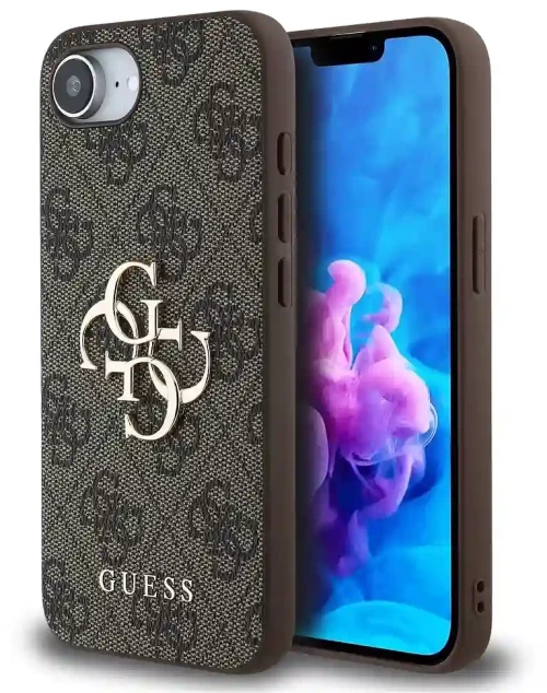 Guess Θήκη 4G Big Metal Logo iPhone 16e Brown