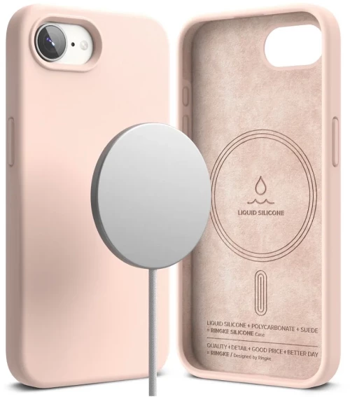 Ringke Θήκη Silicone Magnetic MagSafe iPhone 16e Pink Sand