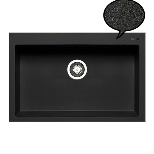 Νεροχύτης Κουζίνας Pyragranite Istros 76x50 εκ. 1B Grafite Carbon