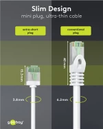 GOOBAY καλώδιο δικτύου 74357  CAT 8.1 U/FTP  slim  copper  2000MHz  0.15m  λευκό