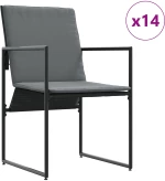 σετ τραπεζαρίας κήπου 19 τεμαχίων vidaXL με μαξιλάρια από ατσάλι και τεξτιλίνη