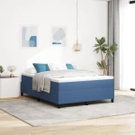 vidaXL Κρεβάτι με Στρώμα Μπλε 140x200 εκ από Καρντούροι Ύφασμα