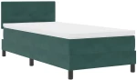vidaXL Κρεβάτι Box Spring με Στρώμα Σκούρο Πράσινο 90x200 εκ Βελούδο