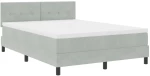 Κρεβάτι Box Spring vidaXL με Στρώμα Ανοιχτό Γκρι 140x200 εκ. Βελούδο