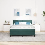 Κρεβάτι Box Spring vidaXL με Στρώμα Σκούρο Πράσινο 160x200 εκ. Βελούδο