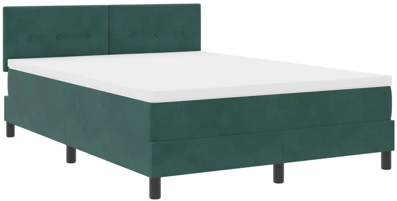Κρεβάτι Box Spring vidaXL με Στρώμα Σκούρο Πράσινο 160x200 εκ. Βελούδο