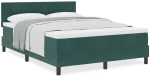 Κρεβάτι Box Spring vidaXL με Στρώμα Σκούρο Πράσινο 160x200 εκ. Βελούδο