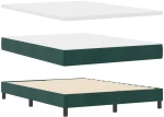 Κρεβάτι Box Spring vidaXL με Στρώμα Σκούρο Πράσινο 160x200 εκ. Βελούδο