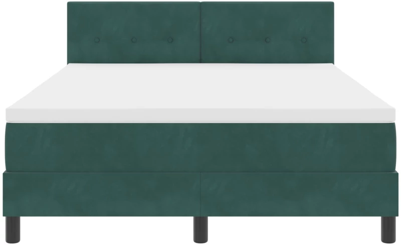 Κρεβάτι Box Spring vidaXL με Στρώμα Σκούρο Πράσινο 160x200 εκ. Βελούδο