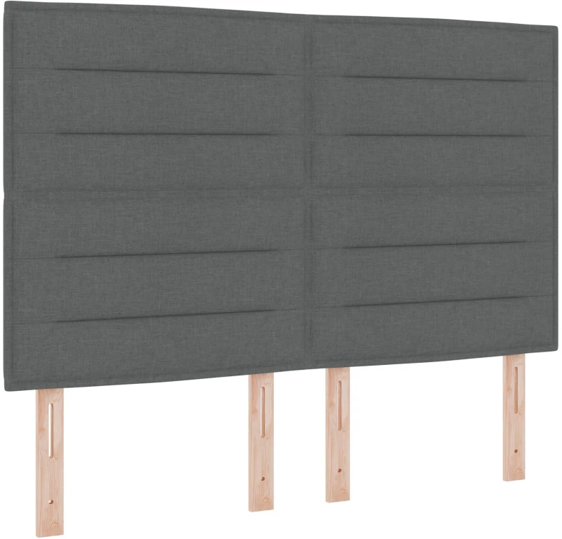 vidaXL Κρεβάτι  με Στρώμα Σκούρο Γκρι 140x200 εκ. ύφασμα