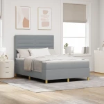 VidaXL Κρεβάτι Box Spring με Στρώμα Ανοιχτό Γκρι 160x200 εκ Υφασμάτινο