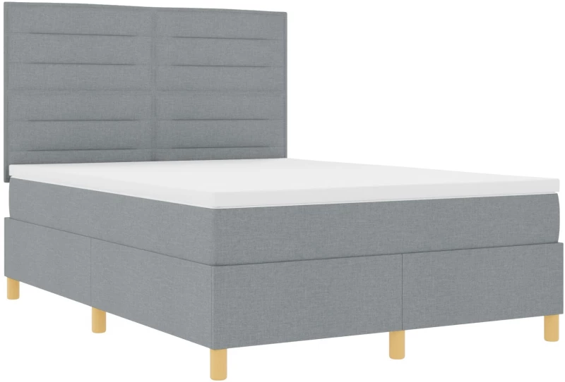 VidaXL Κρεβάτι Box Spring με Στρώμα Ανοιχτό Γκρι 160x200 εκ Υφασμάτινο