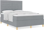 VidaXL Κρεβάτι Box Spring με Στρώμα Ανοιχτό Γκρι 160x200 εκ Υφασμάτινο