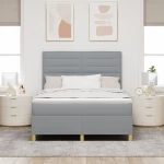 VidaXL Κρεβάτι Box Spring με Στρώμα Ανοιχτό Γκρι 160x200 εκ Υφασμάτινο