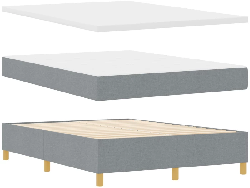 VidaXL Κρεβάτι Box Spring με Στρώμα Ανοιχτό Γκρι 160x200 εκ Υφασμάτινο