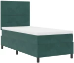 vidaXL Κρεβάτι με Στρώμα Dark Green 100x200 εκ Βελούδο