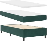 vidaXL Κρεβάτι με Στρώμα Dark Green 100x200 εκ Βελούδο
