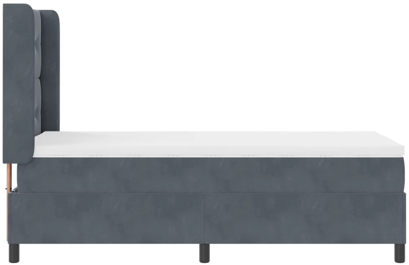 κρεβάτι box spring vidaXL με στρώμα σκούρο γκρι 100x200 εκ. βελούδο