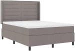 κρεβάτι Box Spring με στρώμα & LED Taupe 140x200 εκ Υφάσματος