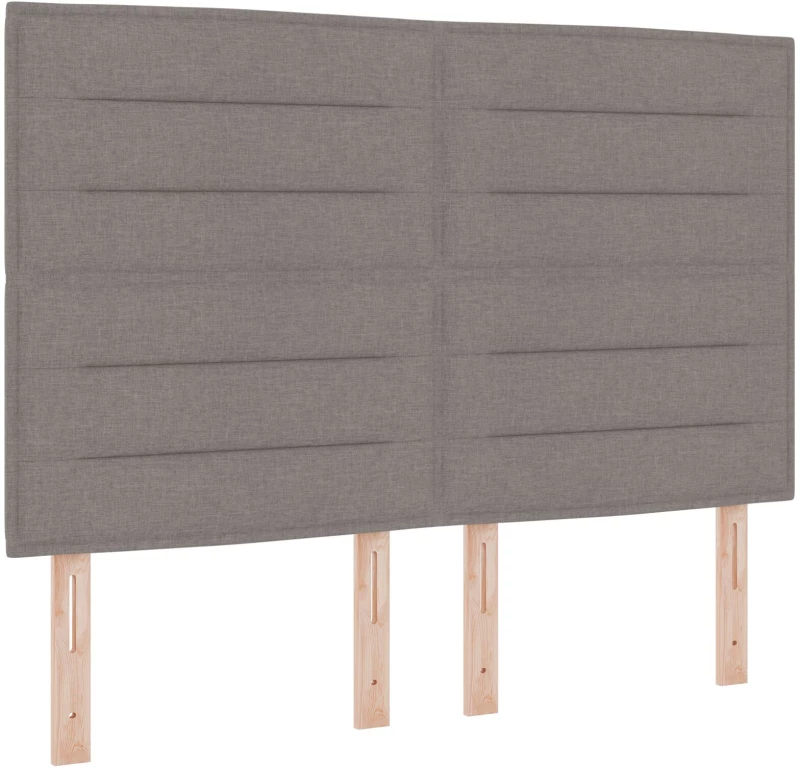 κρεβάτι Box Spring με στρώμα & LED Taupe 140x200 εκ Υφάσματος
