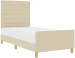 vidaXL Κρεβάτι - Κρέμ, 90x200 εκ., Υφασμα