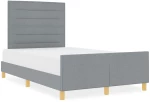 vidaXL Κρεβάτι Γκρι 120x200 εκ Υφασμάτινο