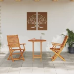 Πτυσσόμενο Σετ Bistro 3 Τεμαχίων από Μασίφ Ξύλο Ακακίας